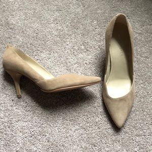 Suede pump heels